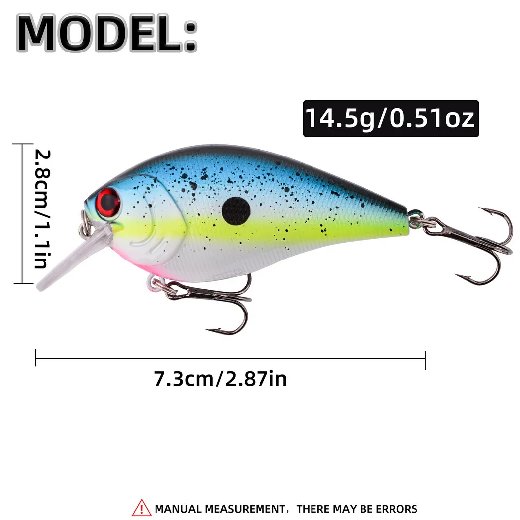 1 Uds Crankbaits cebo 7,3 cm/14g señuelo de pesca Minnow Wobbler manivela señuelos lubina Swimbait anzuelos triples aparejos duros para nadar - imagen 3