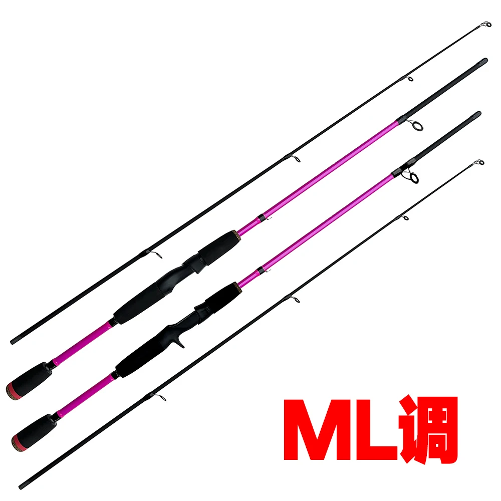 Caña de pescar ultraligera, señuelo de 2 secciones, fibra de carbono, Spinning Casting, lubina, trucha, aparejos de pesca, 8-25g ML Action - imagen 5