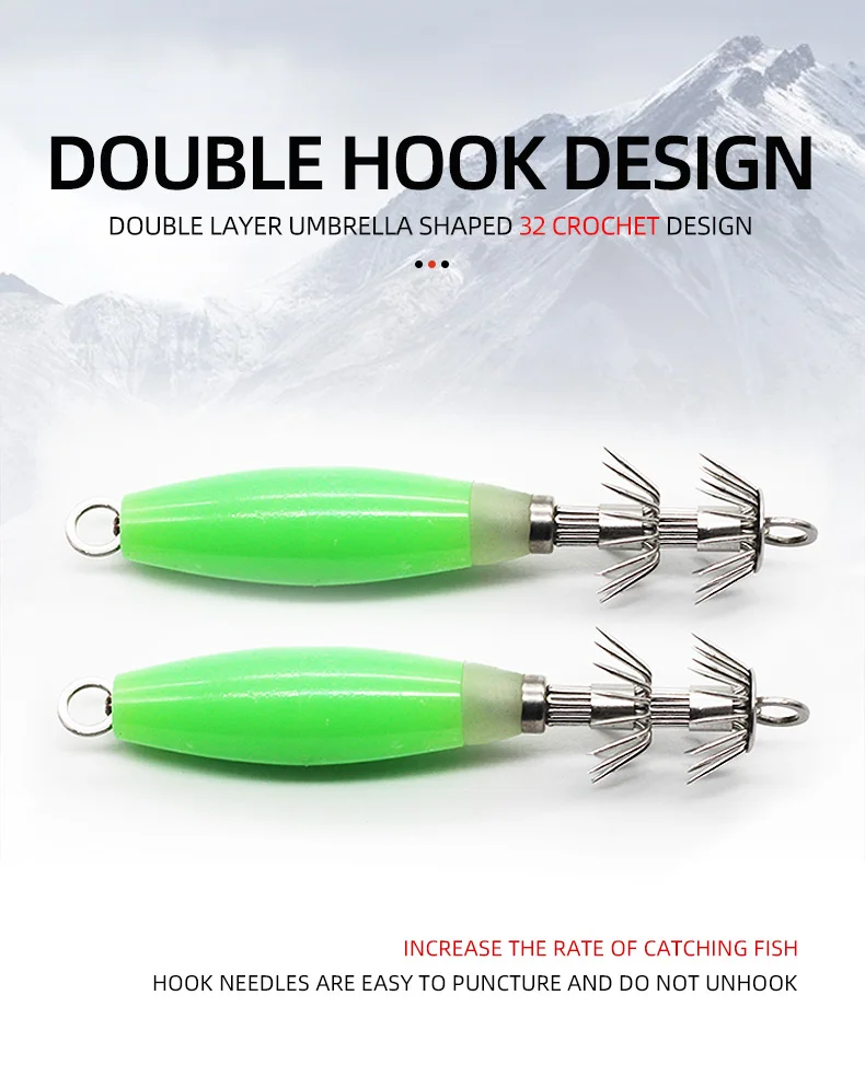 Diseño de doble gancho Aumente su eficiencia de captura con facilidad