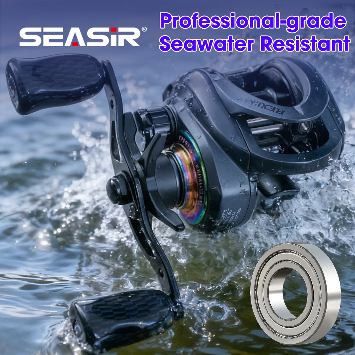 Carrete Baitcasting Seasir Rexcast – 12 kg arrastre, río y mar - imagen 5