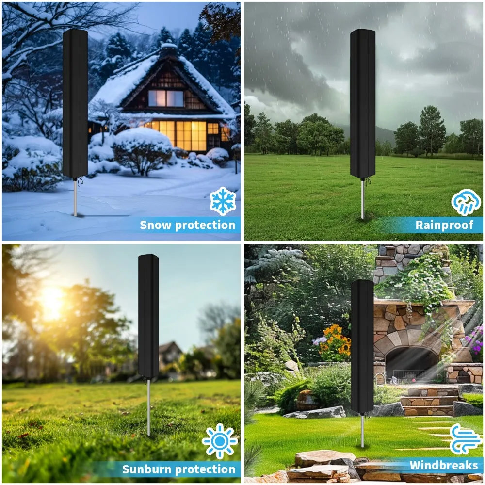 Funda giratoria multifunción para secador de ropa, estante de lavandería, funda protectora a prueba de viento, escudo seco, cuerda ajustable impermeable - imagen 5