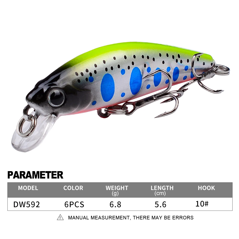 PROBEROS-Mini Minnow Wobbler, cebo de pesca Artificial de 5,6 cm-6,8g, señuelo duro, Swimbait, aparejos de pesca de lubina - imagen 2