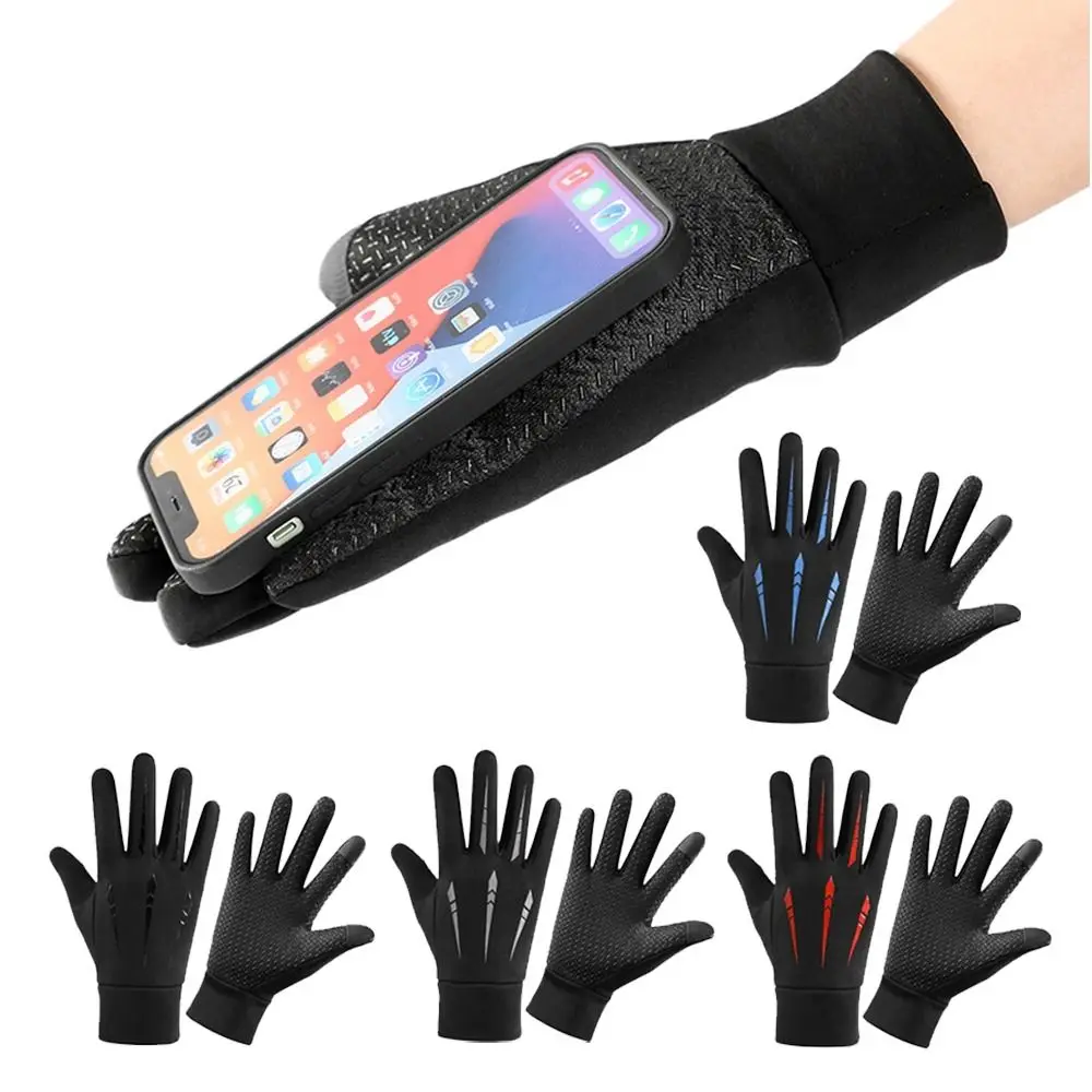 Guantes de ciclismo impermeables para hombre, manoplas de invierno para deportes al aire libre, correr, motocicleta, esquí, pantalla táctil, antideslizantes, cálidos, dedos completos - imagen 2