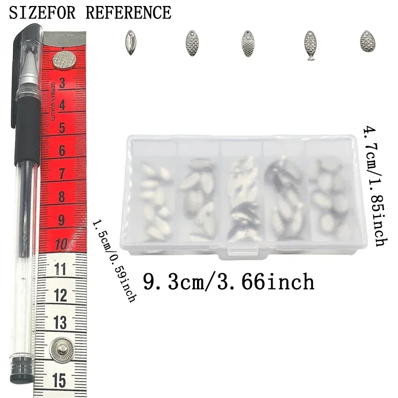 50/200 piezas de semillas de melón todo en uno que no dañará la línea, cebo de pesca Luya, boca de caballo, rayas blancas, lentejuelas - imagen 5