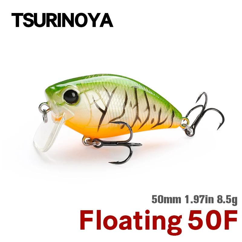 TSURINOYA 1,97 pulgadas 8,5g 50F señuelo de pesca Crankbait de carrera poco profunda cebos duros flotantes mágicos modelo de pesca en el lago y el río - imagen 3