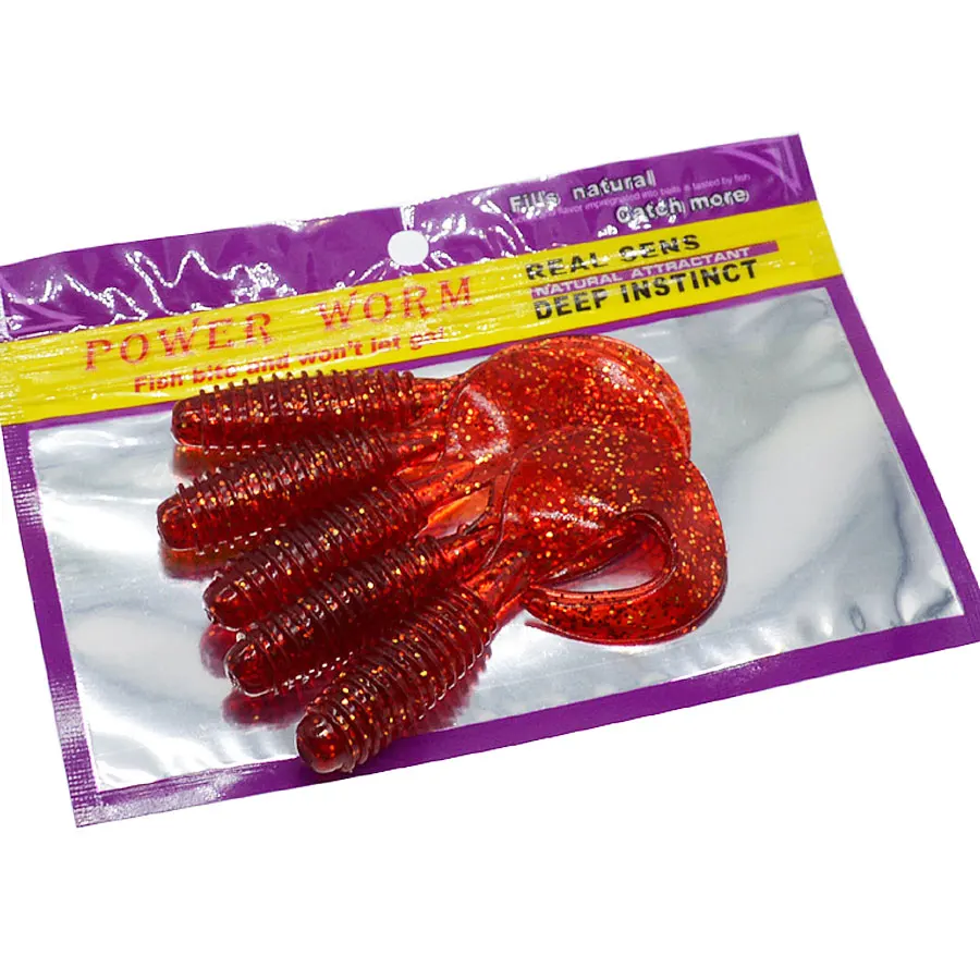 JYJ 10cm 8,5g 5 unids/bolsa señuelo artificial suave cebo de gusano, cola larga torcida wobbler swimbait da pesca lubina tipo tipo pike señuelo - imagen 5