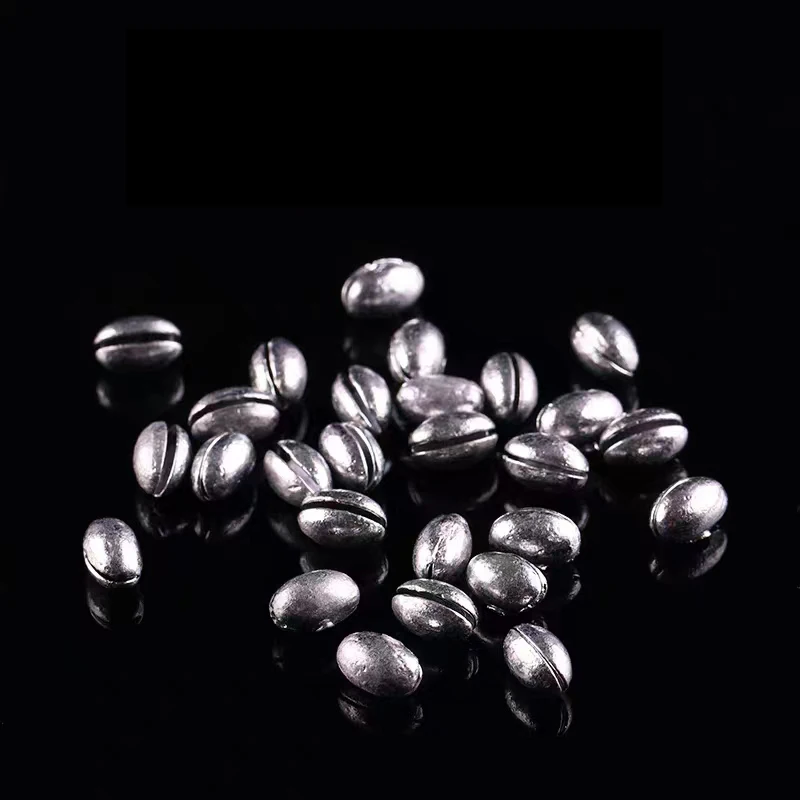 MNFT-plomo de tiro dividido ovalado sólido, plomo de peso en forma de frijol, 1B a 7B, accesorios de señuelo de pesca Premium - imagen 4