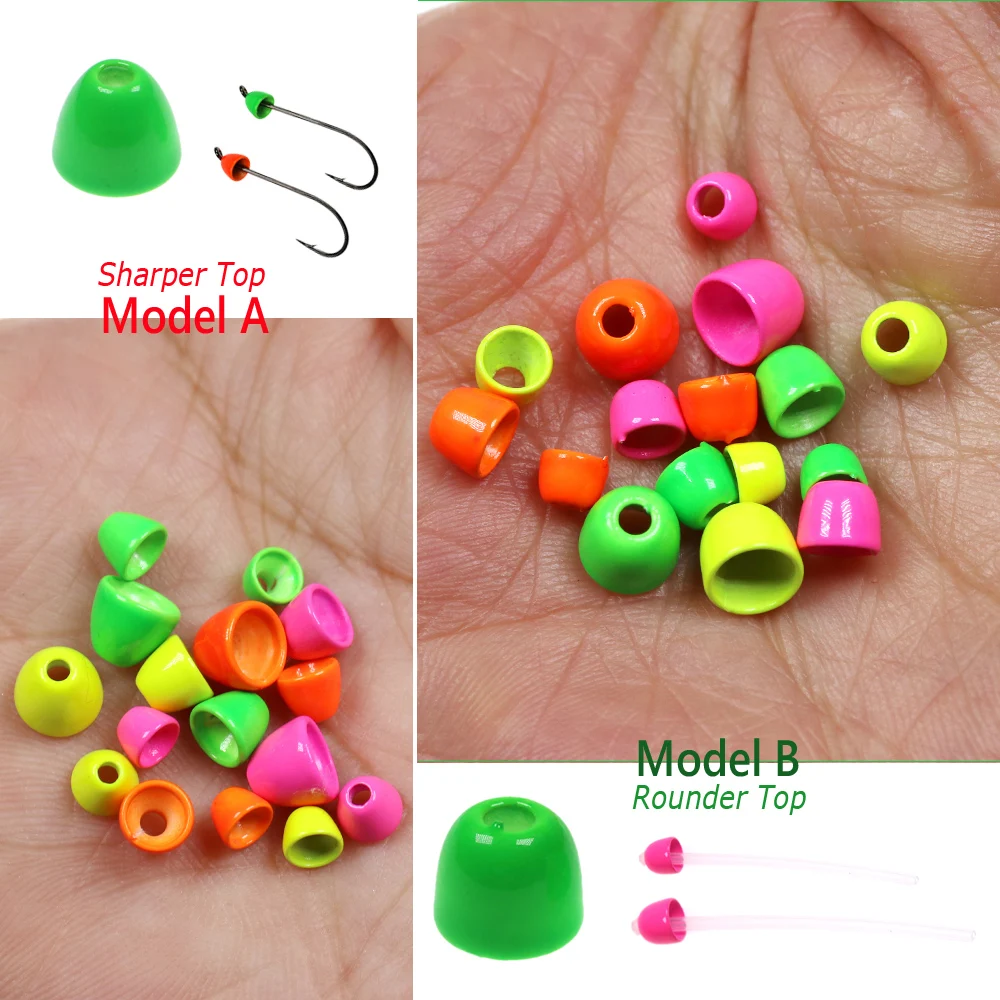 10 uds/40 Uds. De cuentas de cono de latón para atado de moscas con brillo UV, cabeza cónica para pesca de trucha Slamon, serpentinas de insectos lanosos, Material de tubo para moscas - imagen 4