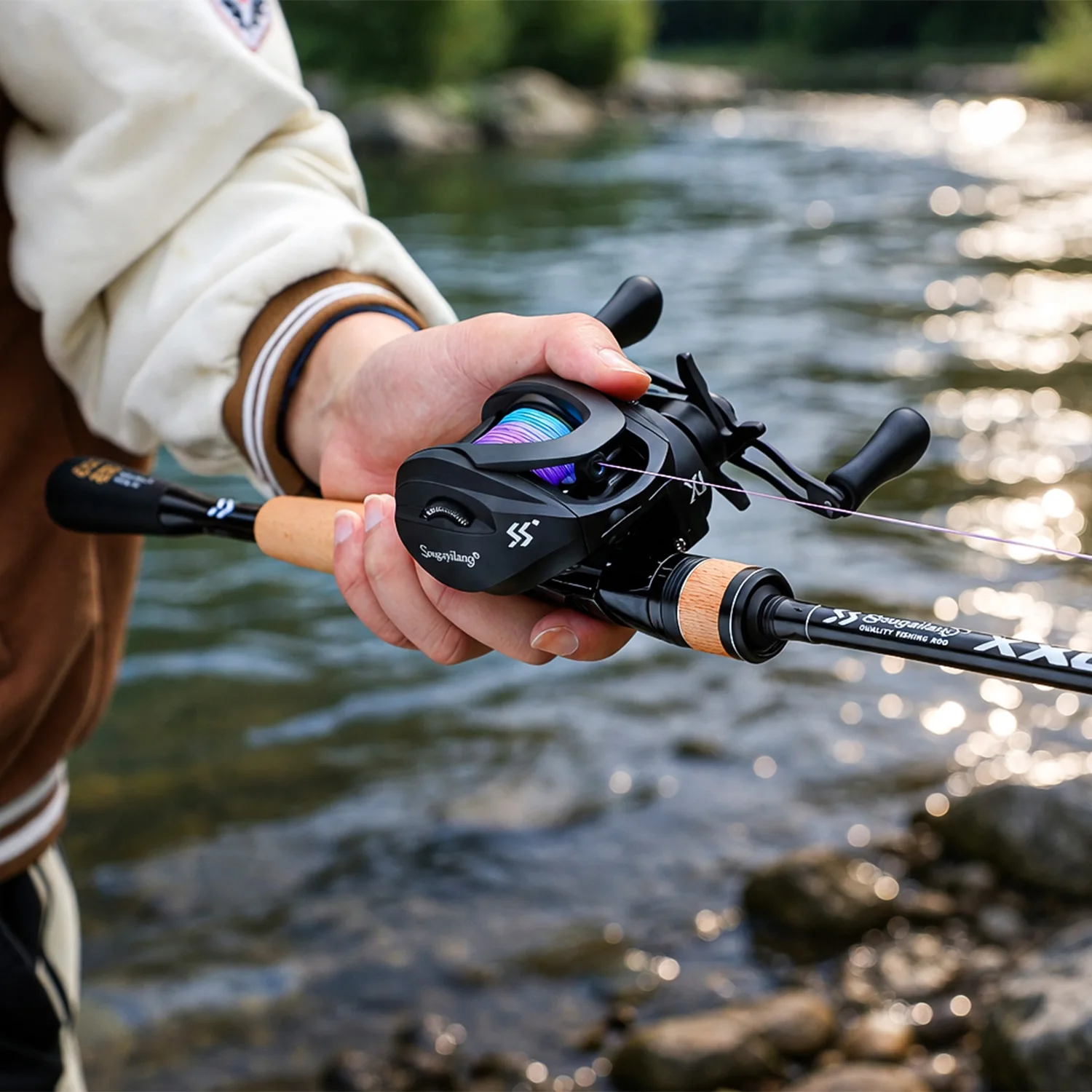 Combo Caña y Carrete de pesca Sougayilang MH 1,8 m con freno magnético - imagen 5