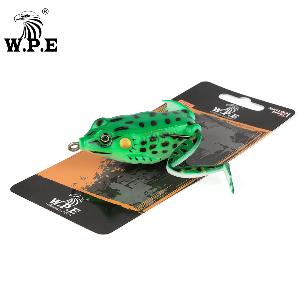 W.P.E-señuelo de goma suave de 1 piezas, Swimbait de 6,5 cm, 20g, señuelo de rana Artificial, Topwater, cabeza de serpiente, bagre, Lucio, aparejos de pesca - imagen 5