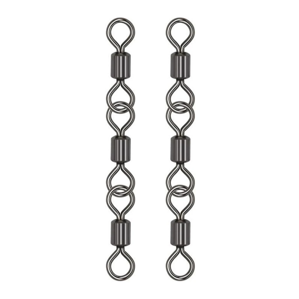 DNDYUJU 20 piezas rodamiento seguro pesca giratorios de acero inoxidable Triple portátil conectar accesorios de aparejos de pesca - imagen 3
