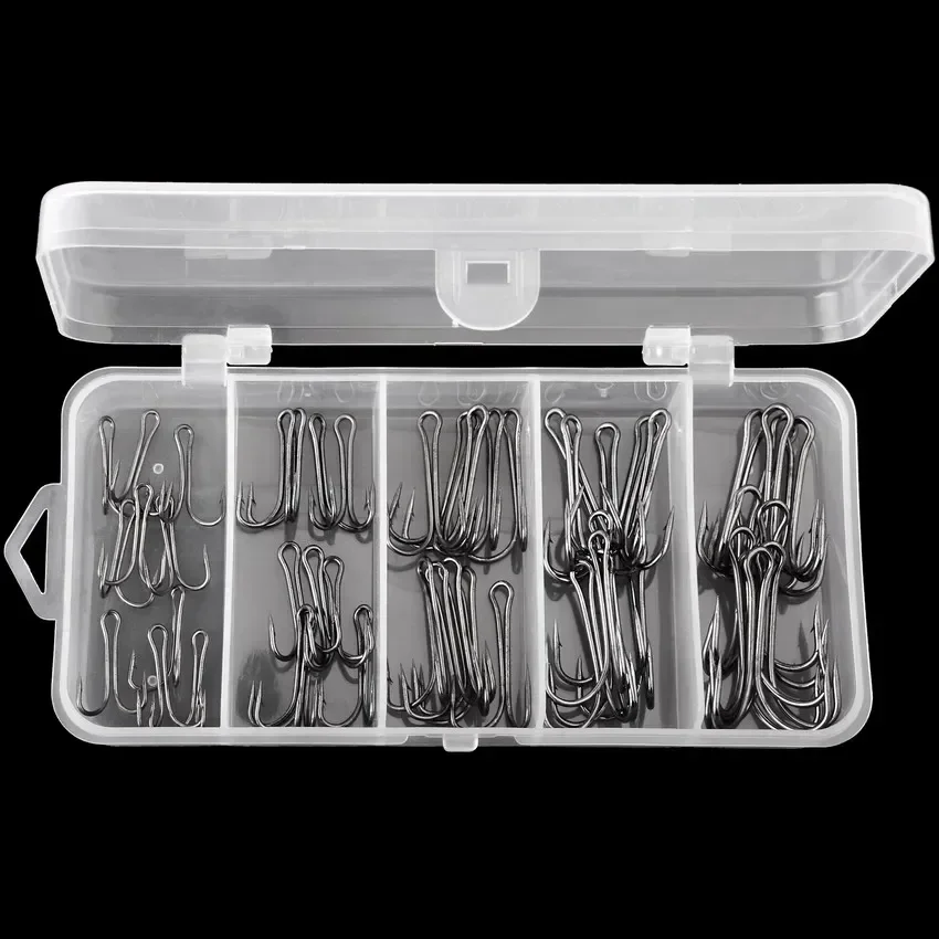 50 Uds. Gancho doble de vástago largo, anzuelo de pesca sin malezas, atado de moscas, anzuelo doble para Jig Bass, aparejos de pesca para señuelo suave - imagen 2