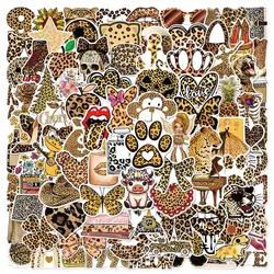 50/100 Uds estampado de leopardo chica arte estética impermeable Graffiti teléfono portátil equipaje guitarra cuaderno pegatinas juguetes para niños