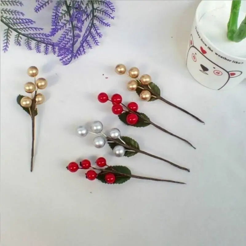 Decoración navideña artificial – Kit de ramas y frutas rojas de centro de mesa - imagen 2