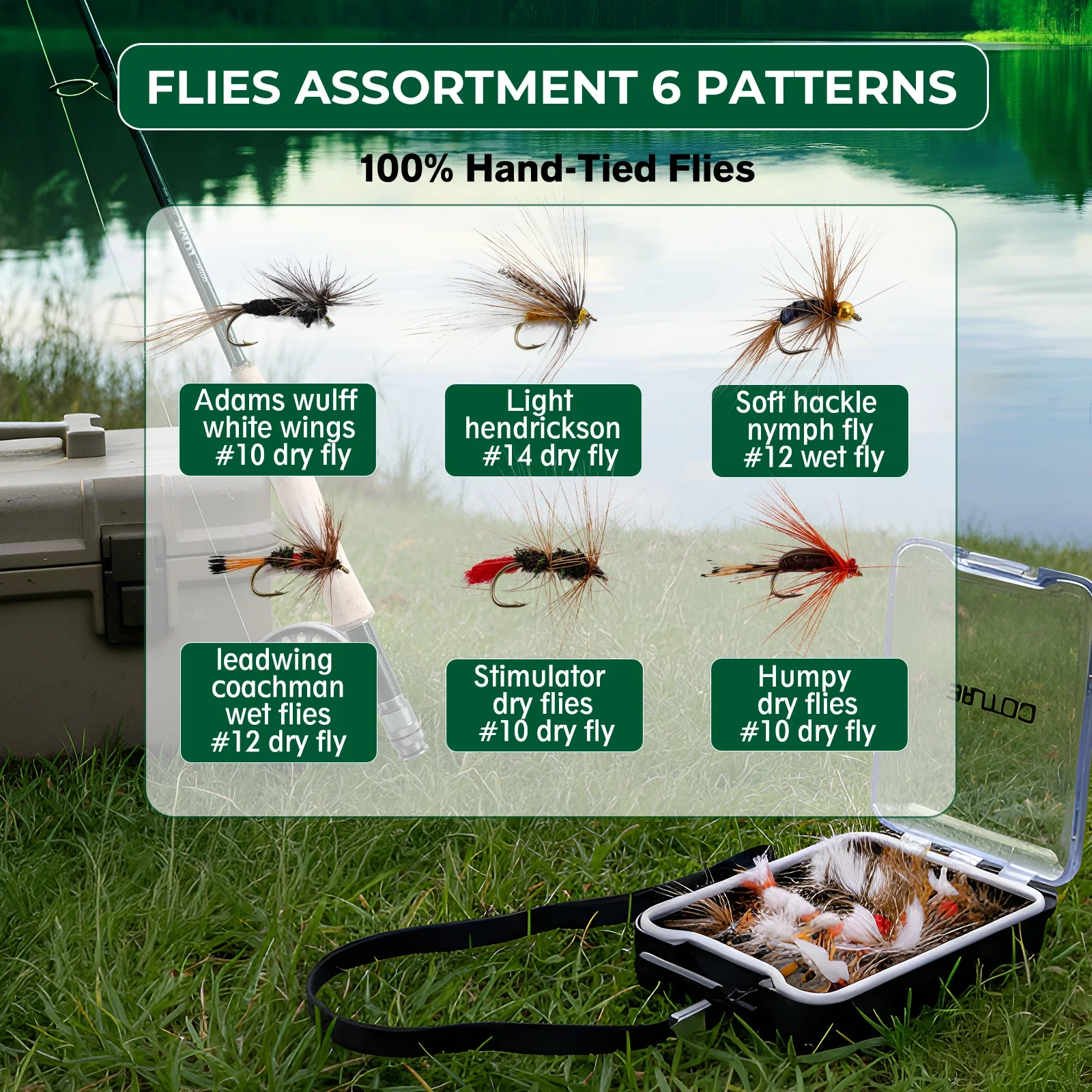 Goture 5/6 # Kit completo de pesca con mosca, caña de carbono de 6 piezas, carrete CNC, bolsa de aparejos, moscas atadas a mano para arroyos, adecuado para pescar - imagen 4