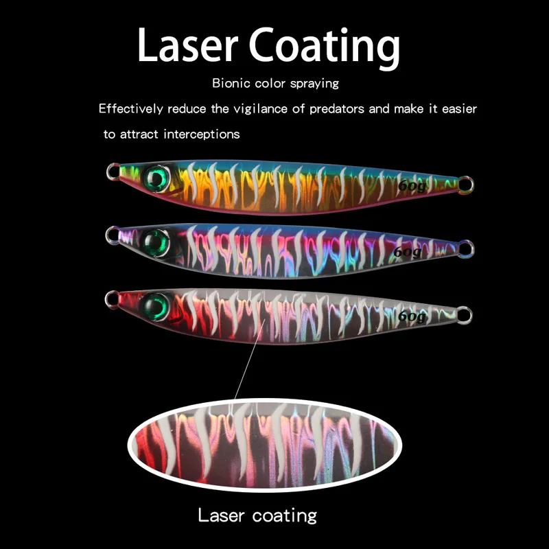 Señuelo de pesca de plantilla de Metal, 40g, 60g, 80g, 100g - imagen 4