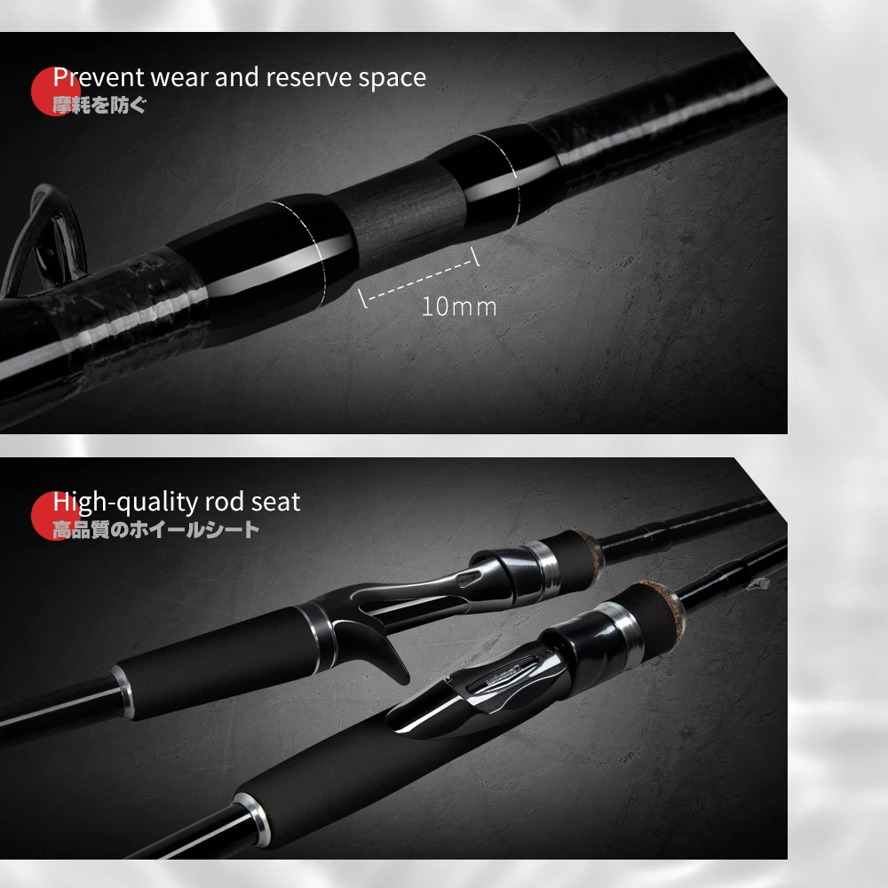 Hunthouse-caña de pescar de fibra de carbono, Kit completo de pesca de carpa, Fuji Guide, 1,96 m/2,01 m/m 2,13, Spinning Casting M/L/ML, 2 secciones - imagen 5