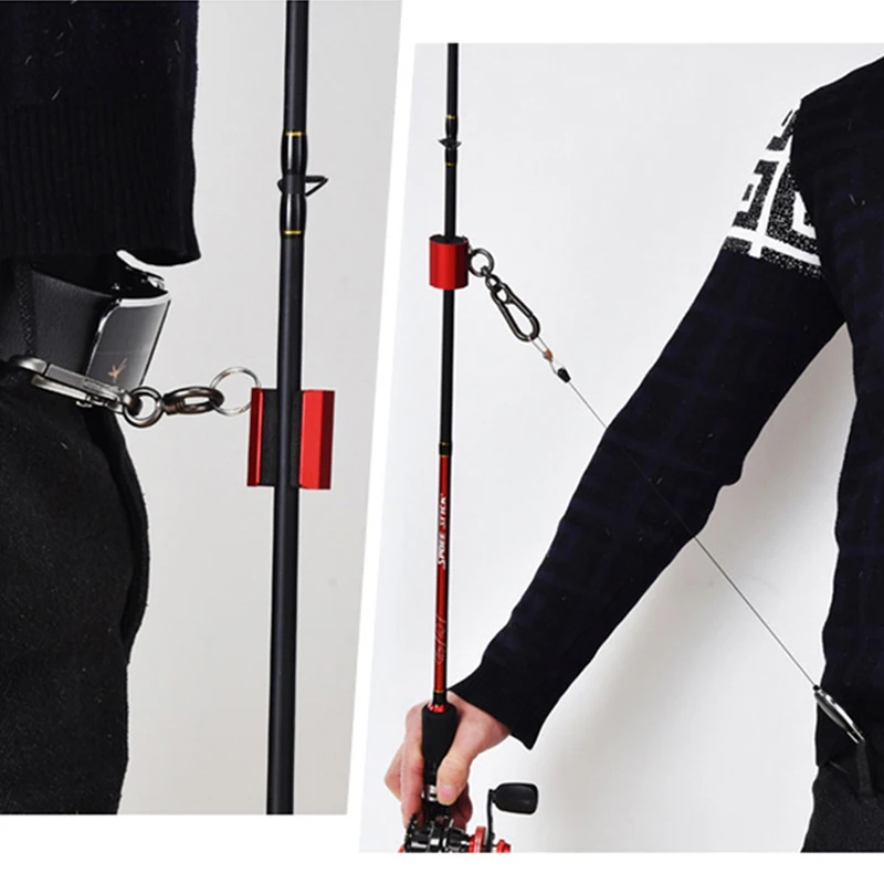 Soporte portátil para caña de pescar, abrazadera colgante para señuelo, rotación de 360 grados, accesorios de aparejos de pesca con llavero retráctil XA18G - imagen 3