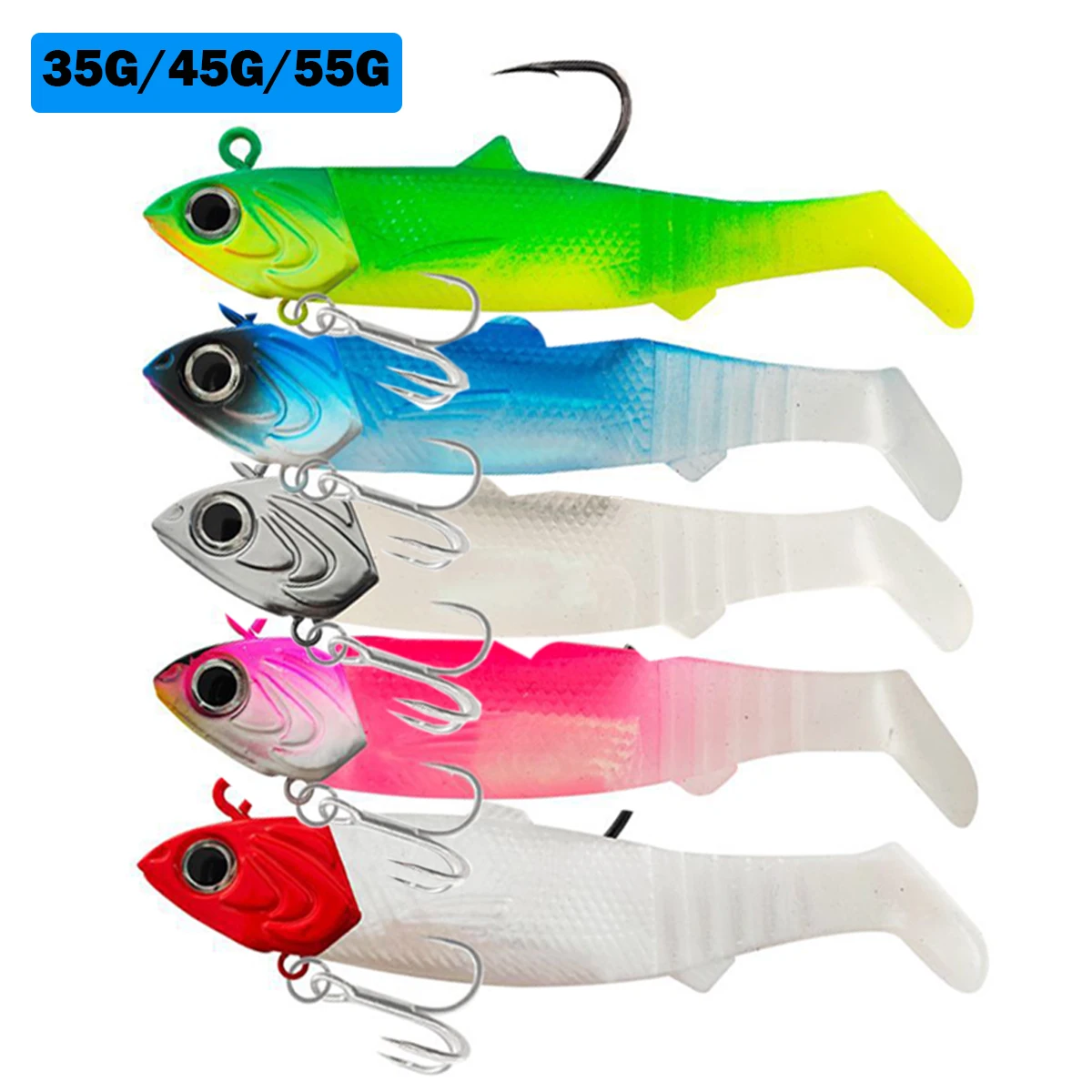 Señuelo de pesca Black Minnow 35g45g55g Easy Shiner con ganchos, plantilla de señuelo suave, cebo para lubina, Lucio, pesca, Leurre Souple