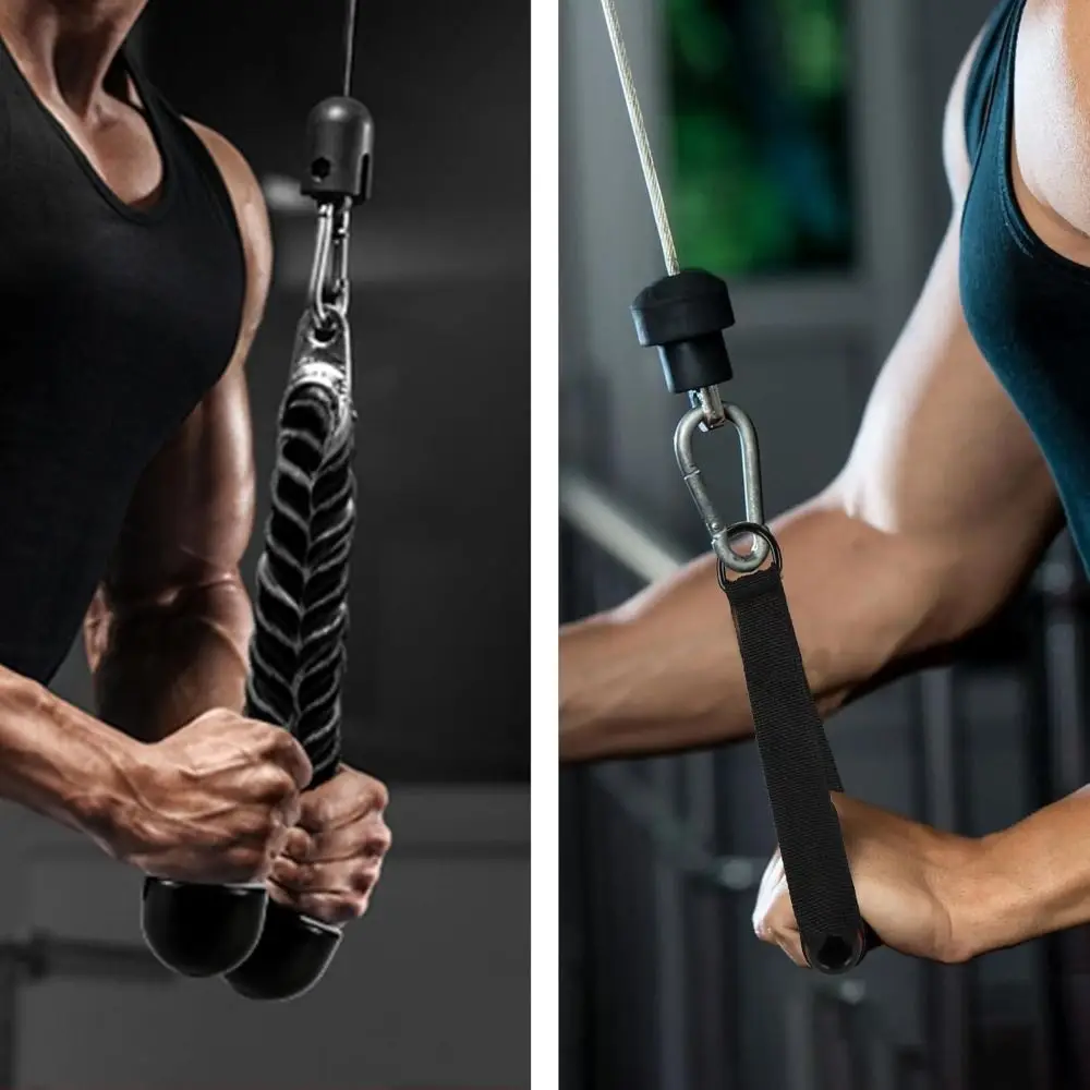 Juego de accesorios para máquina de cables de construcción de nailon, manijas de ejercicio de gimnasio de alta resistencia desmontables, engranaje extraíble Lat duradero - imagen 5