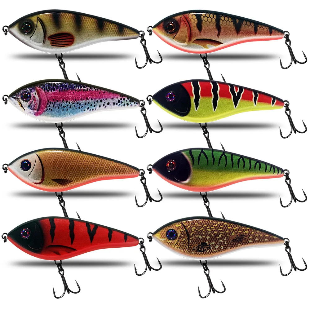 CF señuelo Jerk Bait 100mm/120mm hundimiento lento almizclado Pike Slider lubina pesca señuelo aparejos - imagen 5