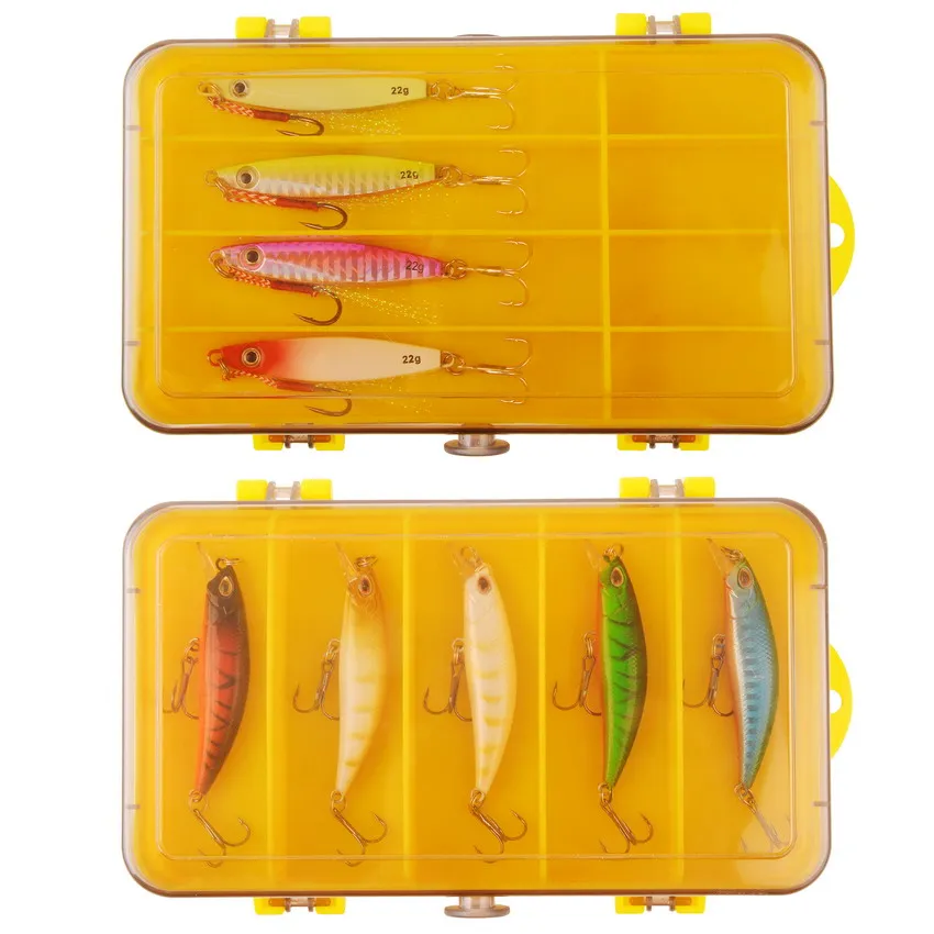 Cajas de Señuelos de Pesca, caja de aparejos de almacenamiento grande, estuche abierto de doble cara, compartimentos, contenedor, cebos, juego de Accesorios, herramienta de Pesca - imagen 4