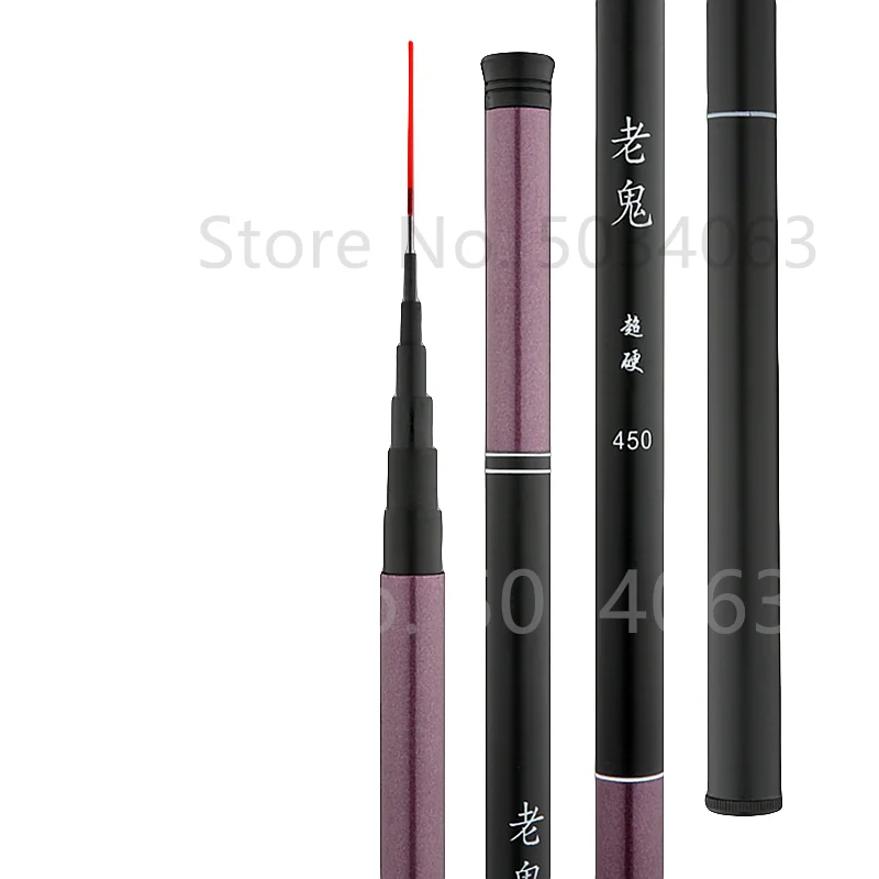 Caña de pescar telescópica de fibra dura, caña de pescar de carbono superligera de mano, 2,7 M/3,6 M/4,5 M/5,4 M/6,3 M/7,2 M - imagen 2