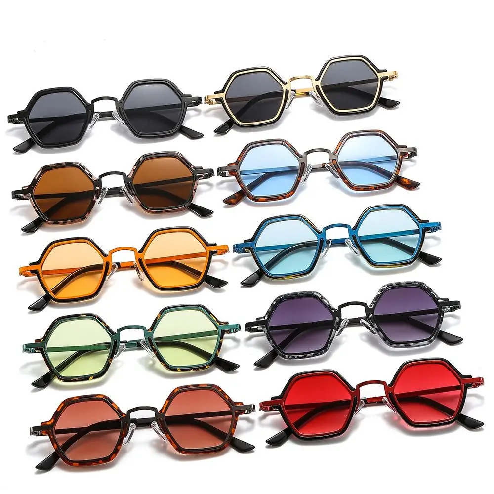 Gafas de sol poligonales UV400 con montura metálica pequeña - imagen 2