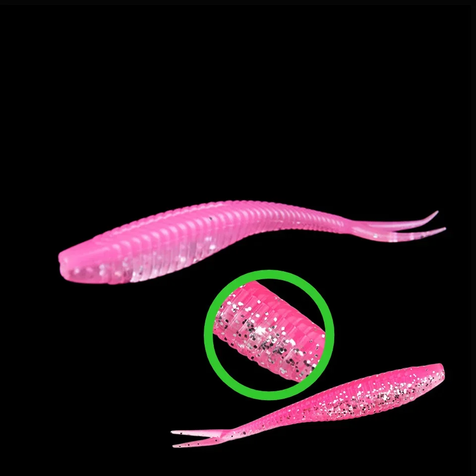 MUKUN-pez de cola de calamar suave pequeño, cebo de carretera, 70mm, 1,8g, lote de 10 Uds. - imagen 4