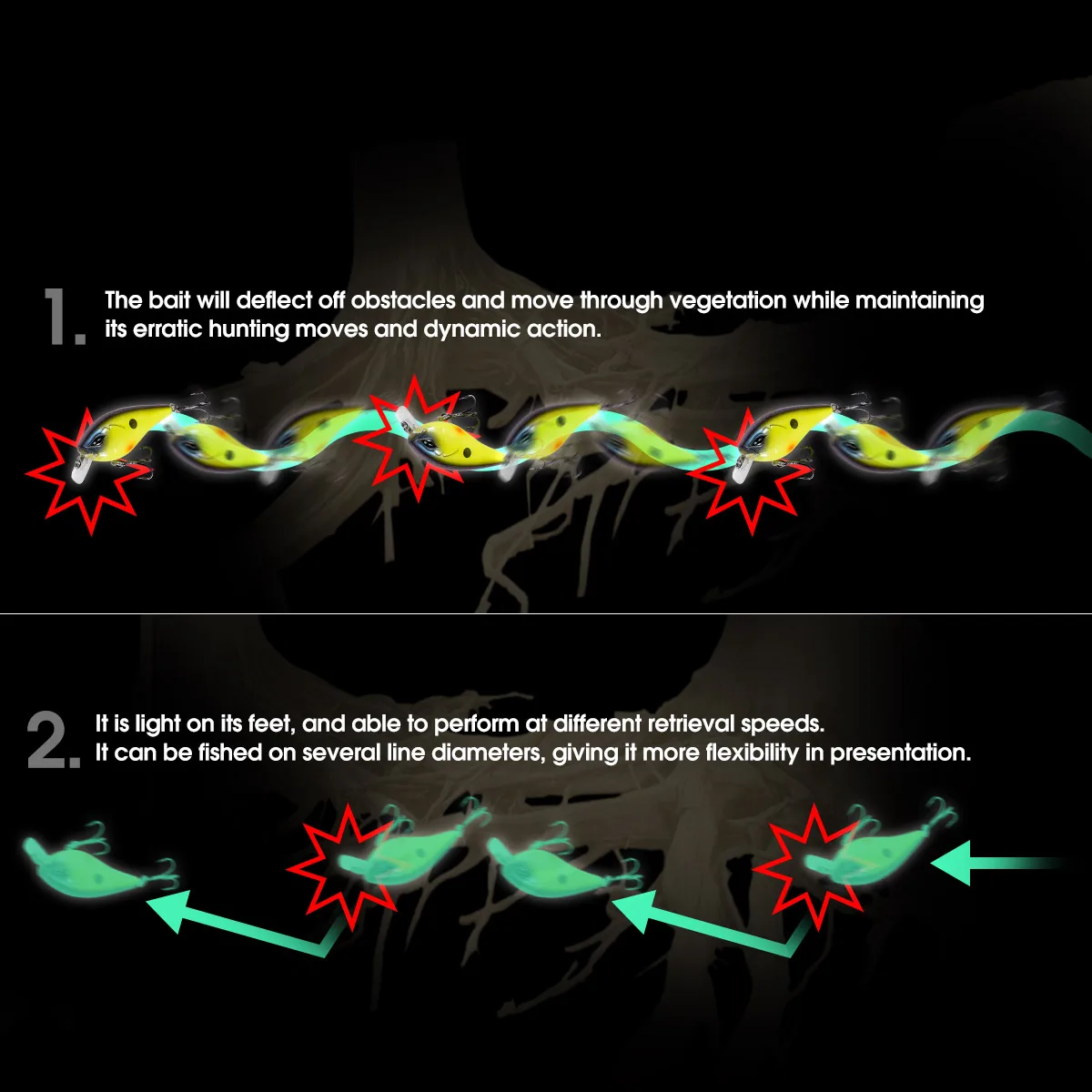 NOEBY 50mm 8g Squarebill Crankbaits Minnow señuelo de pesca flotante Wobblers cebo duro Artificial para lubina Lucio trucha Señuelos de pesca - imagen 5