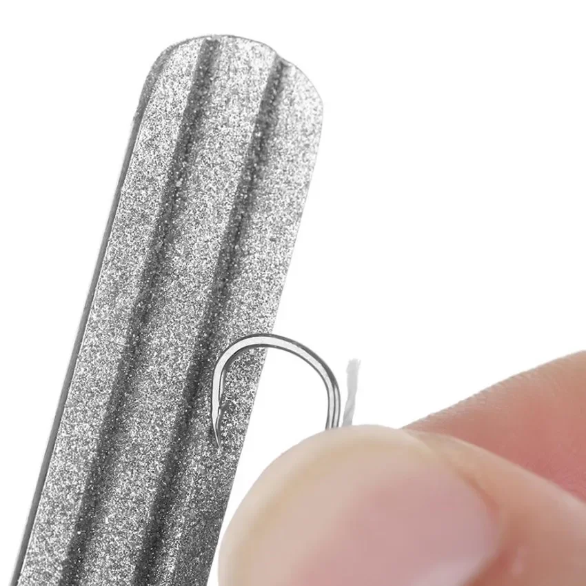 Aparejos de pesca portátiles para exteriores, anzuelo de pesca de doble ranura, afilador de anzuelos de pesca, herramienta afiladora - imagen 3