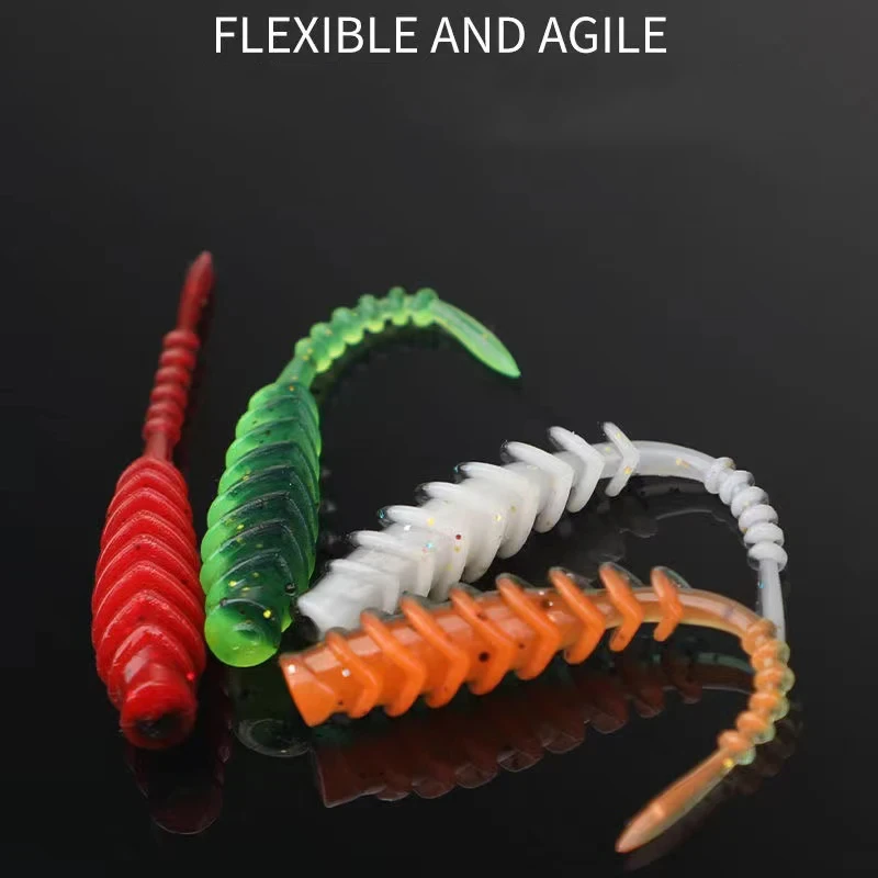 WALK FISH 20 piezas nuevo cebo de gusano cebo suave 61mm señuelo de oruga marina silicona Artificial Swimbaits Pesca señuelo suave - imagen 2