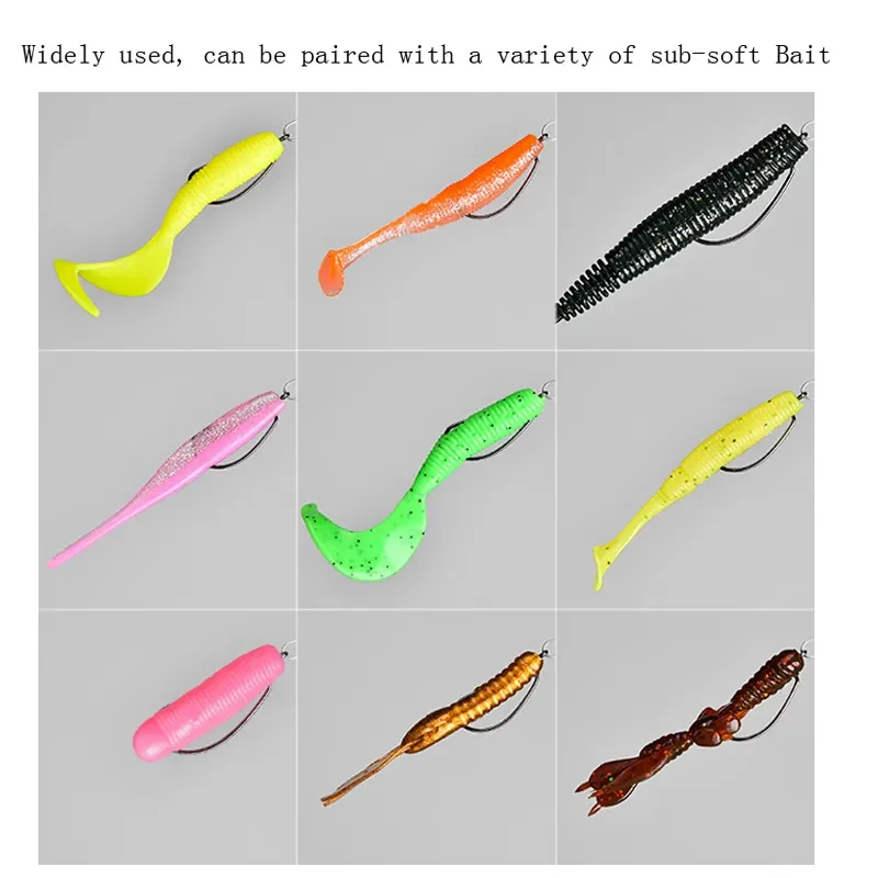 TAKEDO 3X 20 unids/caja fortalecer manivela anzuelo de pesca 9003 CD negro níquel K Jigging cebo Texas Rig gusano anzuelo carpa lubina anzuelo K - imagen 3