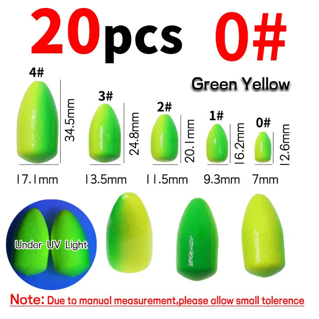 20pcs Green YE 0