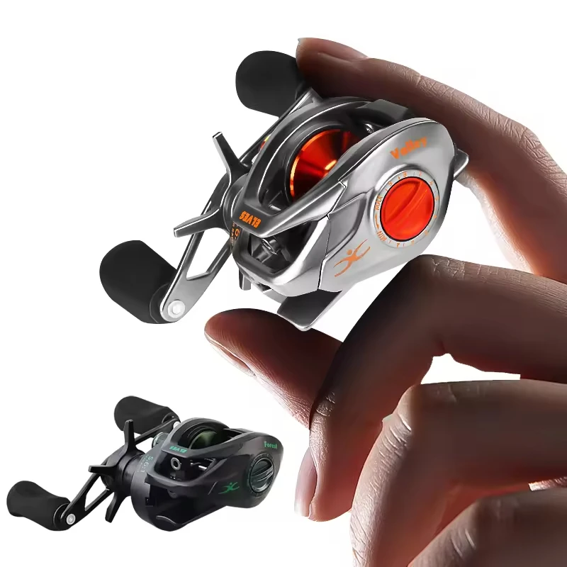 5,2: 1 6 + 1BB/5,6:1 9 + 1BB ultraligero arrastre máximo 3kg carrete giratorio carrete de fundición línea de Metal taza Mini carrete giratorio pesca en hielo - imagen 2