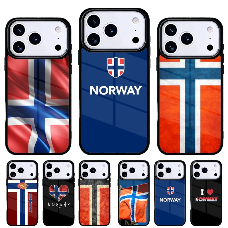 Funda iPhone con bandera de Noruega, carcasa trasera