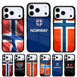 Funda iPhone con bandera de Noruega, carcasa trasera