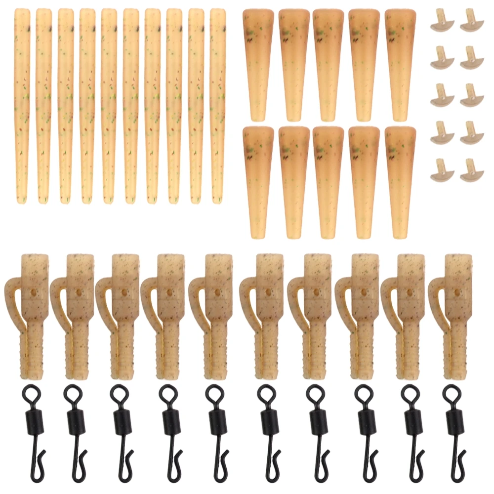 Hirisi 40 Uds accesorios de pesca de carpa Clips de plomo de seguridad cola cono de goma manga antienredos aparejo giratorio de cambio rápido M10 - imagen 5