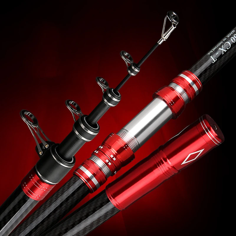 Caña De pescar telescópica De alta resistencia, caña De pescar telescópica De carbono, accesorios De Pesca - imagen 4