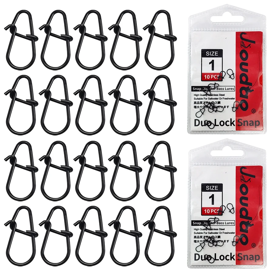 Broche de pesca Duo Lock, 20 piezas, Pin de presión con gancho de acero inoxidable, accesorios de Clip Fastlock, aparejos para barril, accesorios de señuelo giratorio