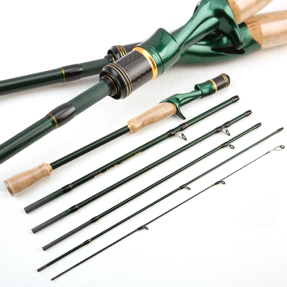 Cañas de pescar de 6 secciones de carbono para viaje, peso de línea de 4-10LBS de potencia, señuelo ultraligero para trucha, Mini poste de 2,1 M/2,4 M - imagen 3