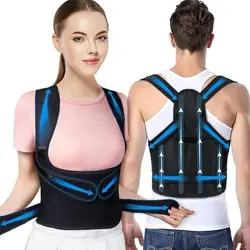 Nuevo Corrector de postura totalmente ajustable, cómodo soporte para espalda negra, Corrector de postura, soporte Lumbar eficaz para espalda, hombres y mujeres