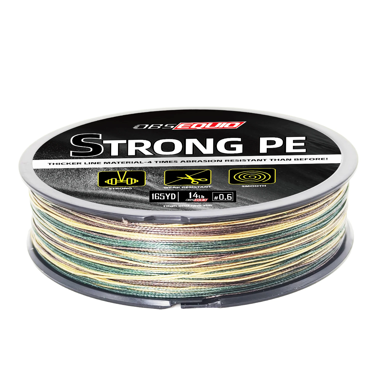 Línea de pesca OBSEQUIO PE, línea trenzada de PE de 8 hebras, alambre de pesca multifilamento de 150M/200M, herramienta de sedal de pesca de carpa, camuflaje verde - imagen 2