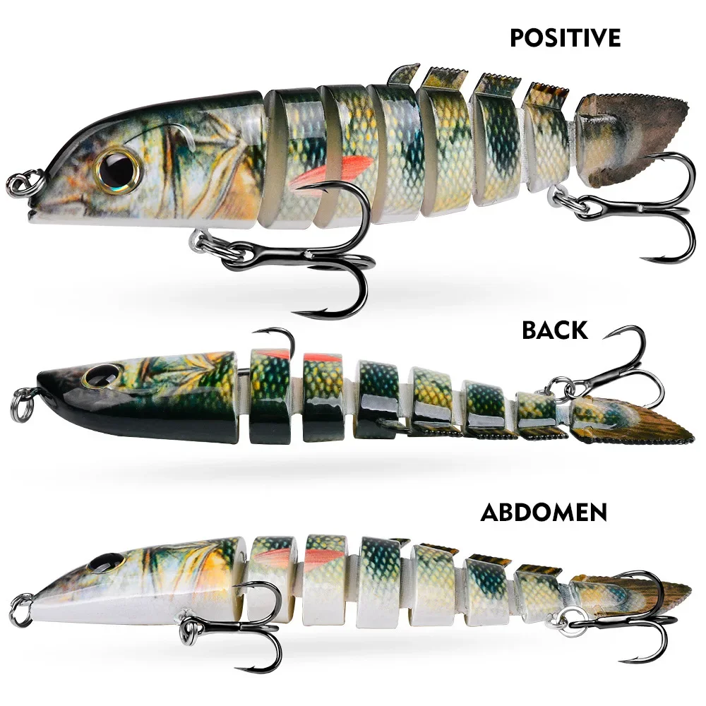 3 uds 13CM 21,8G Wobblers que se hunden Señuelos de pesca articulados Swimbait cebo duro aparejos de pesca para lubina Isca Crankbait - imagen 5