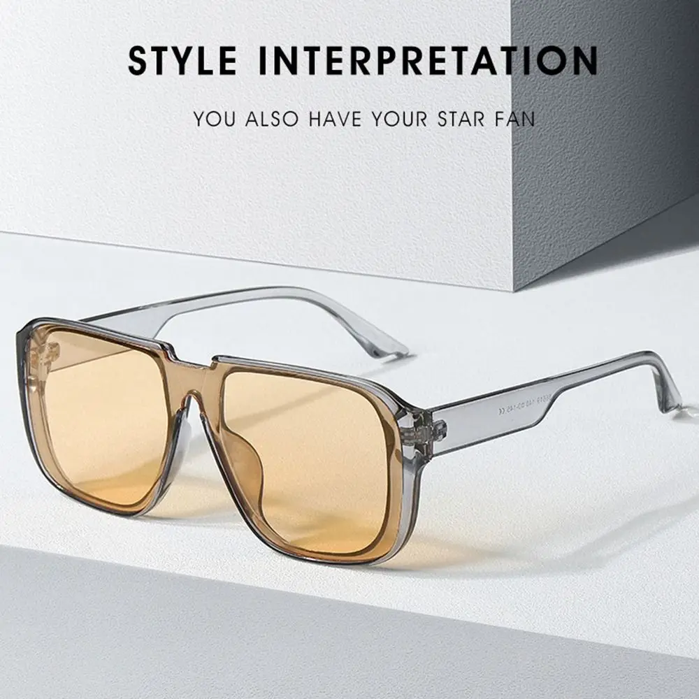 Gafas de sol cuadradas de una pieza de moda Retro, gafas de sol con parte superior plana y recuerdo Ins, gafas de sol para mujer UV400 - imagen 2