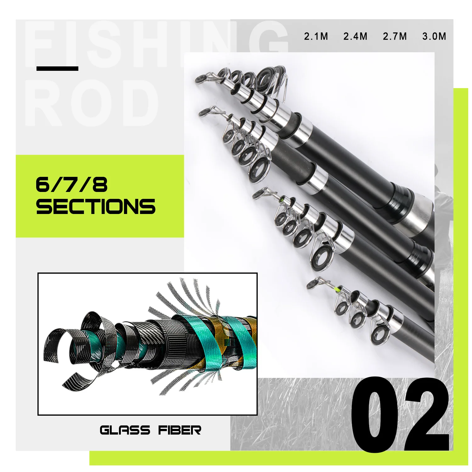 Caña de pescar de carbono Sougayilang 2,1-3,0 m caña de pescar telescópica caña de Baitcasting caña de pescar de ocio portátil pesca en agua salada - imagen 5