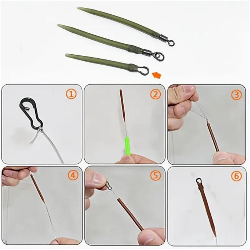 Aparejos para pesca de carpa con clips y eslabones giratorios rápidos - imagen 5