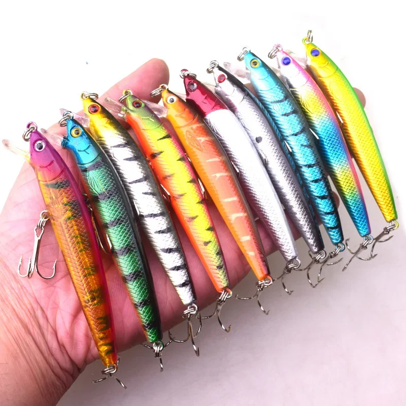 WDAIREN-Señuelos de Pesca de lubina, cebo duro de 95mm y 7,5g, cebos de manivela Minnow Wobblers, cebo Artificial, señuelos de carpa Swimbait - imagen 2