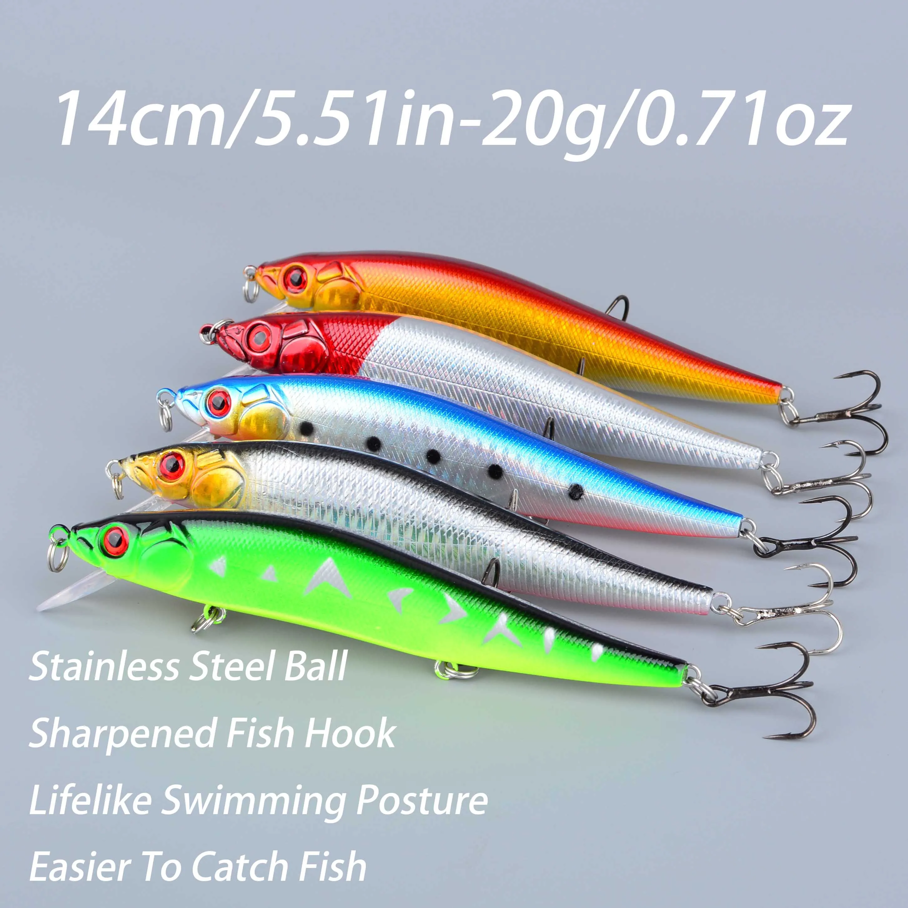 Señuelo Minnow flotante artificial – Jerkbait con ojos 3D para carpa - imagen 2