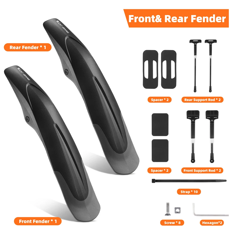 Guardabarros de bicicleta de carcasa dura Universal, guardabarros de rueda de neumático delantero y trasero, guardabarros de bicicleta de montaña, accesorios de ciclismo - imagen 5